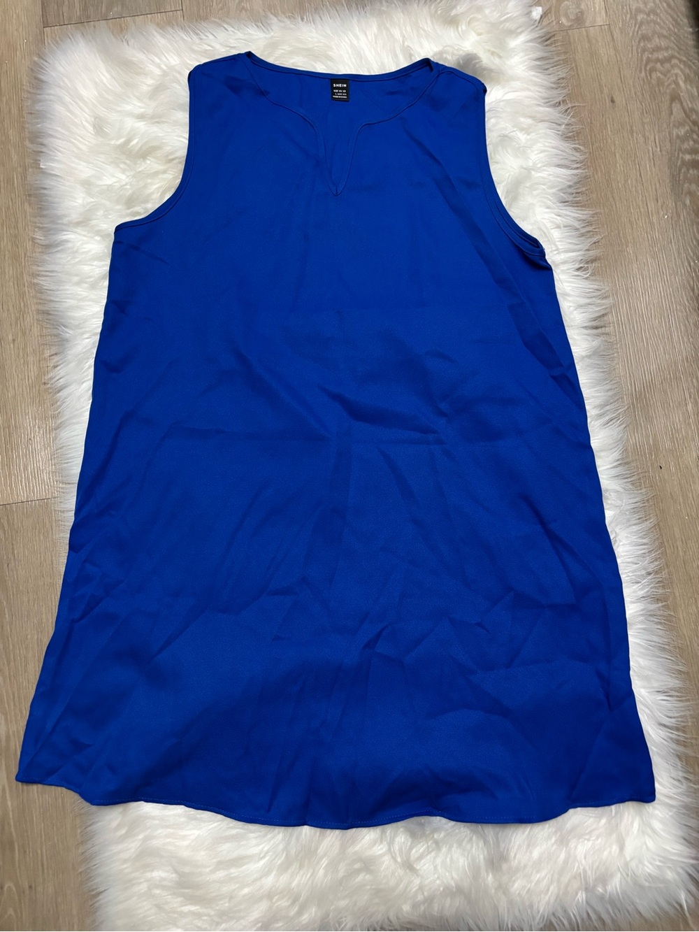 SHEIN Royal Blue Textured Sleeveless Dress - Picture 2 of 5